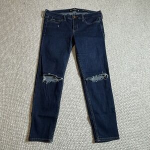 Hollister Low Rise Super Skinny Crop Vintage Stretch Denim Jeans 9S W29 L24